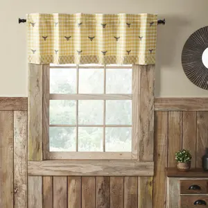Golden Bees Ruffled Valance