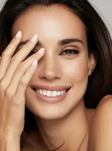 Static Nails Like-Acrylic Reusable Pop-On Manicures - Milky Pink Square - The Better, Long-Lasting Alternative to Salon Gels, Dips, Acrylics, and Press-On Nails