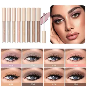 8 Colors Matte Liquid Eyeshadow Set, Neutral Naked Eyeshadow Smooth Lightweight High-pigmented Cream Brown Eye Shadow Stick Quick-Drying Waterproof Long Lasting Eye Makeup