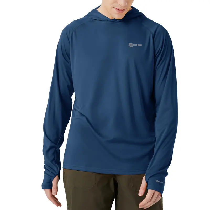 SG Edge UPF 50+Sun Shirt for Men with Hoods, UV Protection Long Sleeve Rashguards Quick Dry Fishing Shirt, outdoorfun (camisas para Pel sol hombres)
