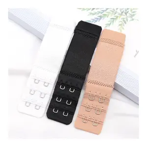 3pcs 2 Hook Bra Extension Strap Extenders for Women Adjustable Belt Buckle Nylon Elastic Bra Extension Strap Hook Clip Expander