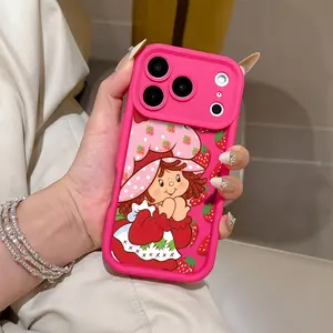 Strawberry Shortcake Phone Case, Cover, Compatible with iPhone Models 17-8, Anti-Fall, Shockproof Design, Soft Tpu Material, Durable Protection