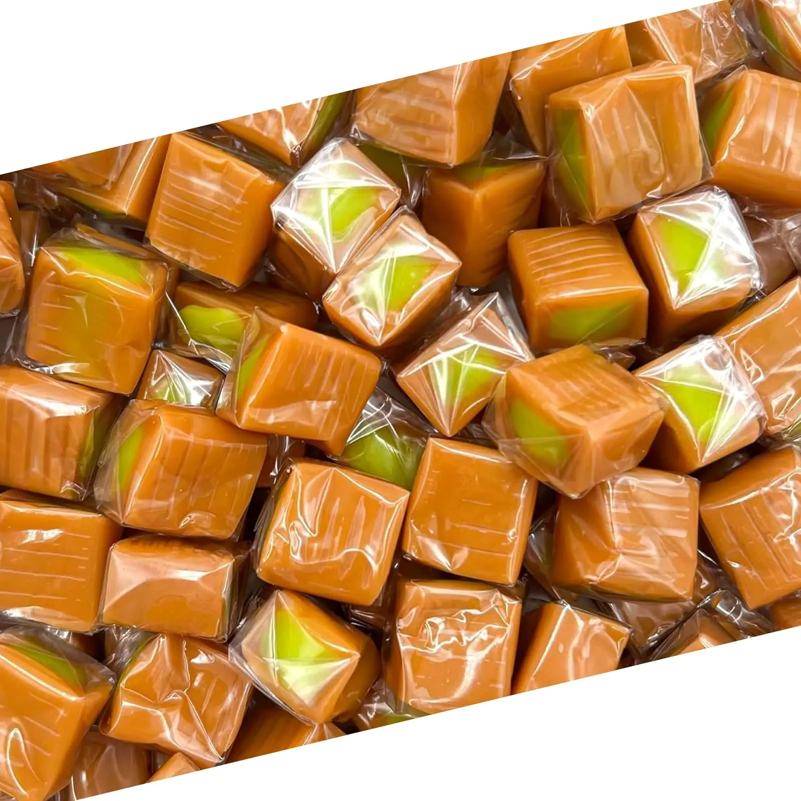 Caramel Candy Individually Wrapped, Green Apple Filling, 1 Lb Bag