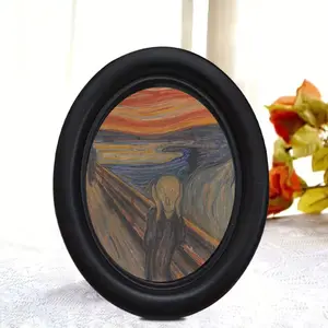 Vintage Framed Wall Art, Expressive Surprised Figure Decoration, Gothic Horror Gift for Dark Academia Lovers, Unique Novelty Present
