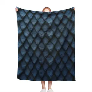 Contemporary Base Blue Dragon Scale Flannel Throw Blanket - Soft Warm Bedspread with Dragon Scale Pattern, Bedspread for Sofa, Bed, Camping, Travel - All-Season Cozy Blanket for s &, 280 GSM Dragon Be