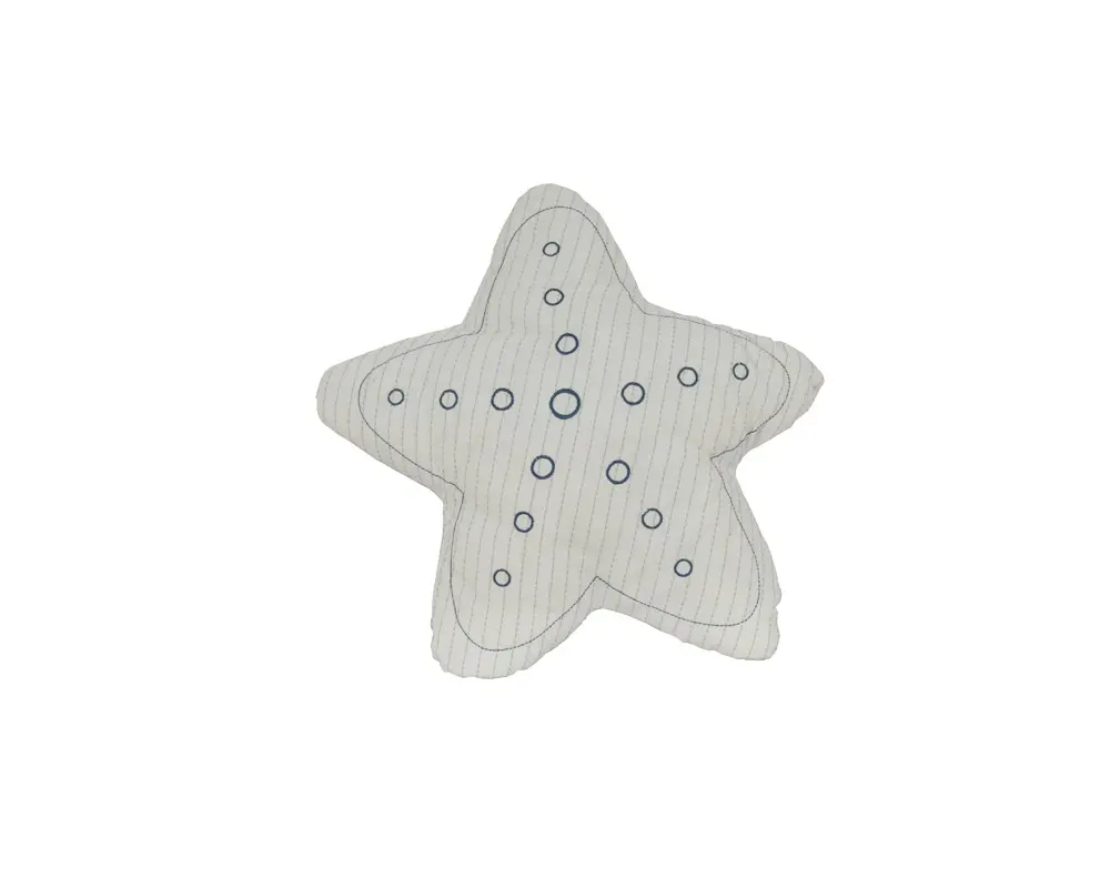 360 Stand 2-Piece Soft Touch Cushion Set - 12x12x4.5 in White 3D Starfish Design, Handmade Finish, Beach Decor, Living Room Coastal Furnishings, Home Decorative Cushion, Two Piece Set
