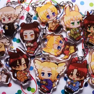 8 Styles Hetalia Charms APH Anime Chibi Acrylic Keychains