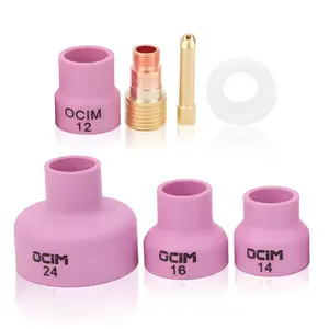 Glass Welding Cups Gas Lenses for Welding Ceramic + Alumina Ceramic Welding Cup Set Alumina Torch Gas Lens Kit Industrial Supplies Wp?17 18 26 1.6