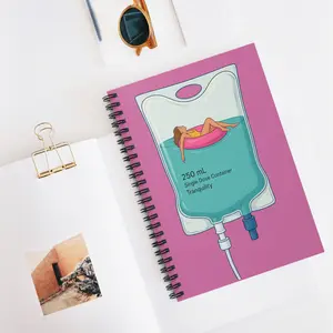 Healthcare Notebook, Tranquility IV Drip Design, Perfect for Nurses, PCT, Nursing Students