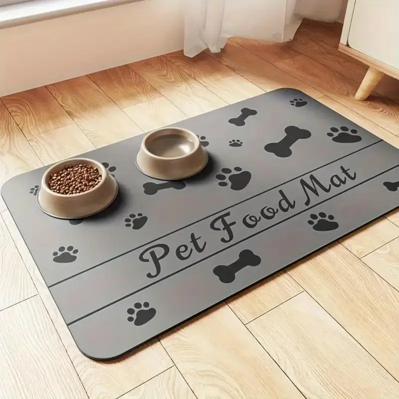 Pet Feeding Mat, Non-slip Pet Food Mat, Quick-drying Pet Feeding Pad, Indoor Pet Supplies for Dogs & Cats
