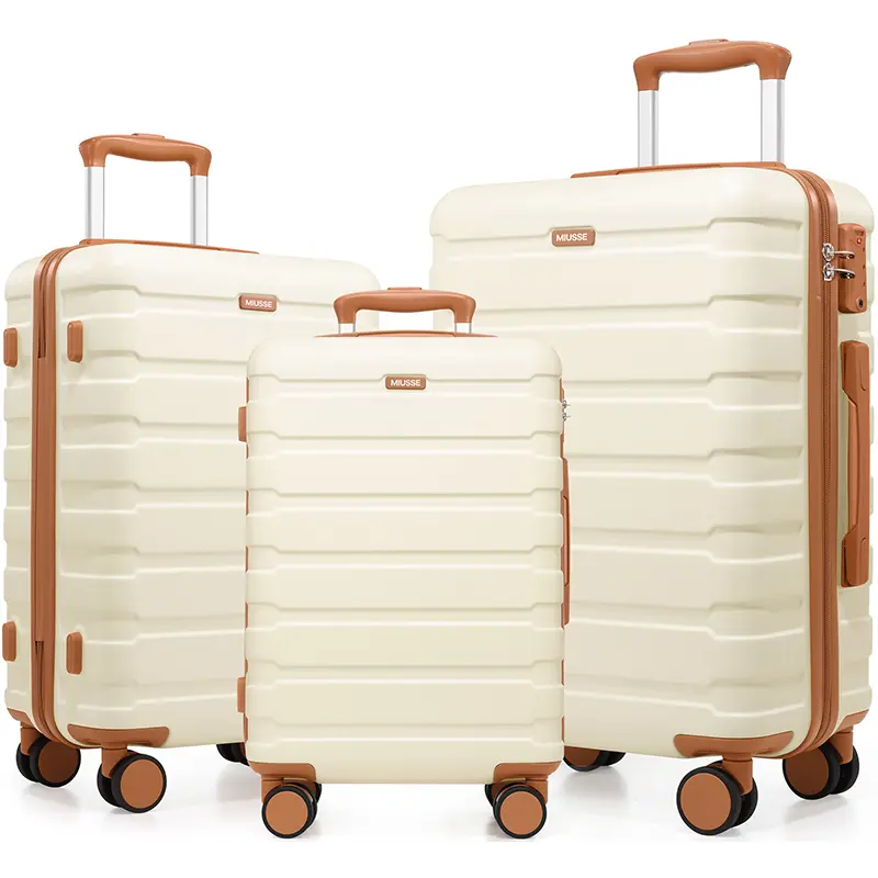 Miusse 3-Piece Hardshell Luggage Set – 20/24/28” Suitcases with Double Spinner Wheels, TSA Lock, Durable and Stylish Travel Luggage Luggagesets