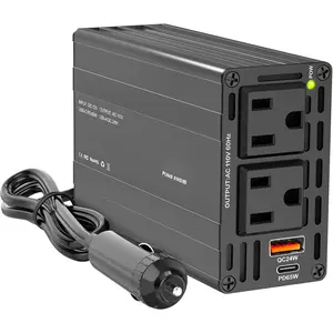 400W  Power Inverter - Dual DC 12V to 110V AC  Plug Adapter Outlets, Fast  USB C 65W & 24W Port, Power Inverters for , Laptop  Charger, Road Trips