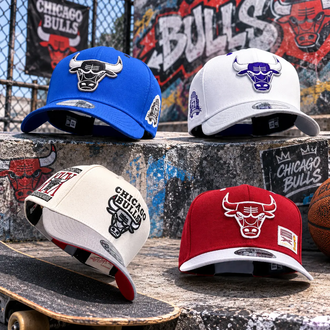 New Era Chicago Bulls Adjustable Baseball Cap – Premium Embroidered Logo, Curved Brim, Streetwear Basketball Hat, Unisex Gift, TikTok US Trending