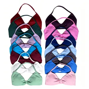 DFYNE Impact Halter Bra - Minimalist Strappy Seamless Sports Bra, High-Stretch Quick-Dry Yoga & Fitness Crop Top
