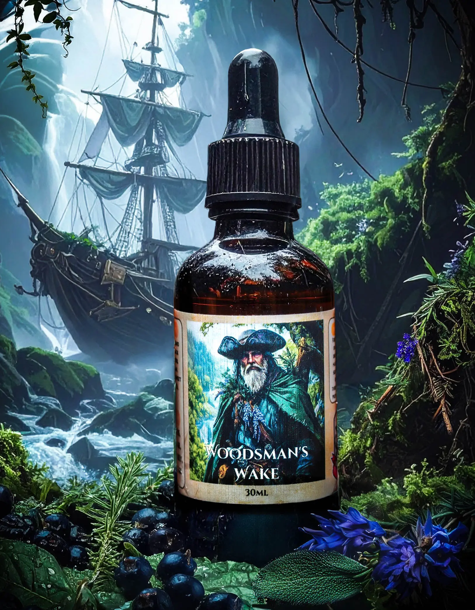 Woodsman's Wake - Juniper Berry, Sage, Lavender, and Cedar Beard Oil, Butter & Cologne