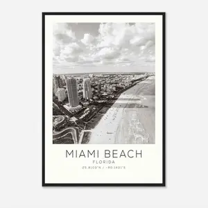 Miami Beach Florida Photo Travel Poster Miami Beach Travel Print Minimalist Travel Print