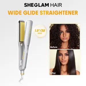 【BOGO SALE】SHEGLAM HAIR Sleek Chic Wide Glide Straightener 1.5 inch/36mm-Effortlessbeauty- Coachella
