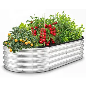 Galvanized Raised Garden Bed Kit 4x2x1ft, Planter Box Raised Garden Beds Outdoor, Easy Assembly Metal Raised Bed for Gardening Vegetables, Fruits,  - Pack of 01 -