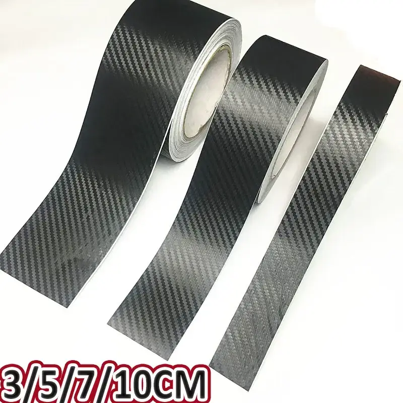 3D Nano Carbon Fiber Car Sticker Paste Door Sill Protector Bumper Tape Car DIY Paste Protector Strip Waterproof Film 3/5/7/10CM