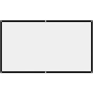 Projector Screen, White Projector Screen, 16:9 No Crease Home Theater Foldable Projection Screen 60"|72"|84"|100"|120"|150"