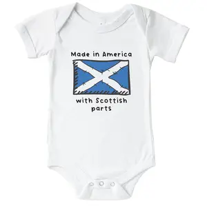 Made In America With Scottish Parts Scotland Flag One Piece Baby Bodysuit