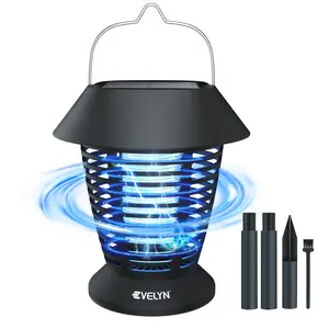 Bug Zapper Indoor Outdoor,Solar Panel & Built-in Battery，Electric Mosquito FlyZapper, Mosquito Killer, Fly Traps, Flying Insects Zapper