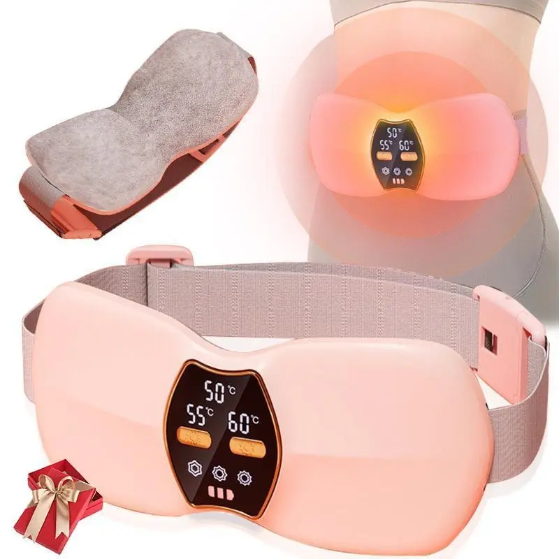 【Mosnami】Portable Heating Pads, Period Cramp Massager, Cordless Heating Pad with 3 Heat Levels & Heat Settings & 3 Massage Modes, Back Pain Relief, Lumbar Triangle