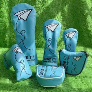 Fun Paper Airplane Series Golf Club Protector Cover, Golf Accessories, PU Fabric, Soft Interior, Fine Touch, Better Protection for Your Golf Equipment