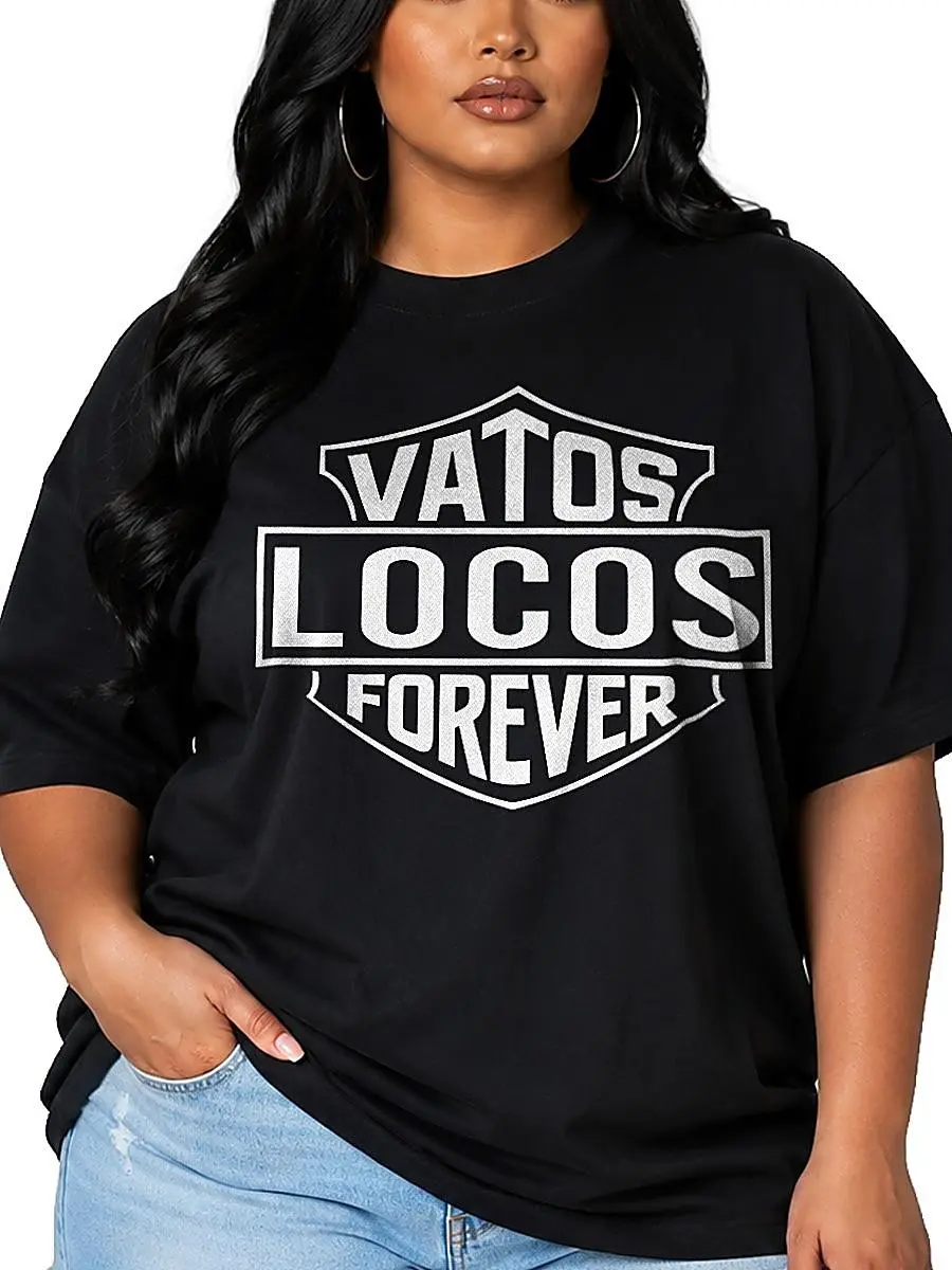 Vatos Locos Forever T-Shirt, Bold Statement Graphic Tee, Vintage Badge Shirt, Retro Unisex T-Shirt, Casual Streetwear, Gift for Women