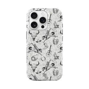 Cowboy Collage Black and White Tough Magnetic Phone Case
