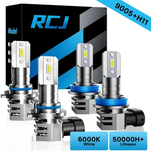 RCJ H11/H9/H8/9005/HB3/9006/HB4/H7 White LED Headlight Kit High/Low Beam Bulbs Super Bright 6000K 30000LM