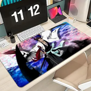 Bleach Kyoraku Shunsui Anime Mousepad Design XXL 1000×500mm 900×400mm 800×400mm 600x300mm Large Gaming Mouse Pad - Extended, Thick, Non-Slip Rubber Base Desk Mat with Precision Stitched Edges - Washable Large Desk Pad