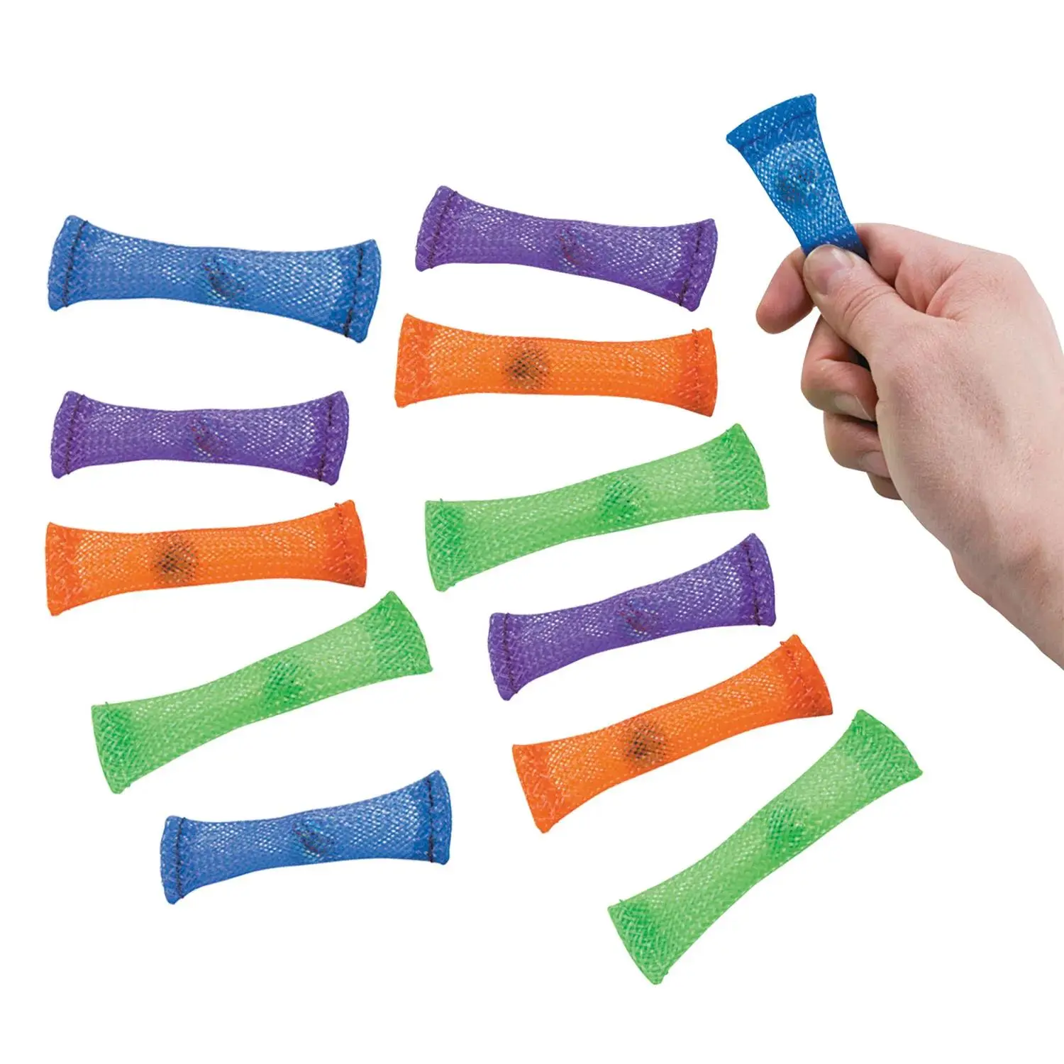 4" Bright Colors Mesh & Marble Nylon Fidget Toys - 12 Pc.
