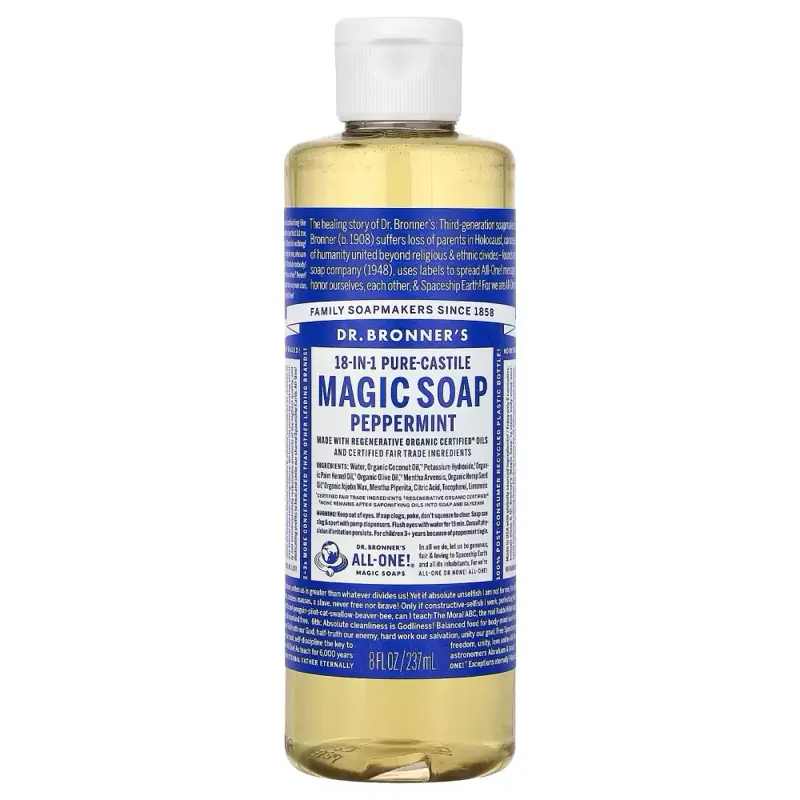 18-in-1 Pure-Castile Magic Soap, Peppermint, 8 fl oz
