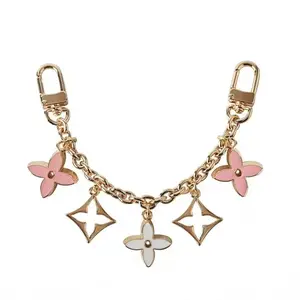 Black and White Pink Lucky Clover&Golden Ball&FoxPendant Bag Decorative Chain, Valentine's Day Gift,Mother's Day Gift Fashion Accessories Charm