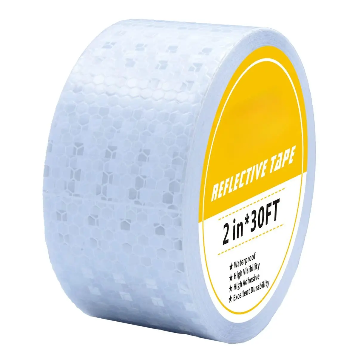 White Reflective Tape 2 Inch*30 Feet High Viscosity Conspicuous Waterproof For Cars Ships Outdoor.