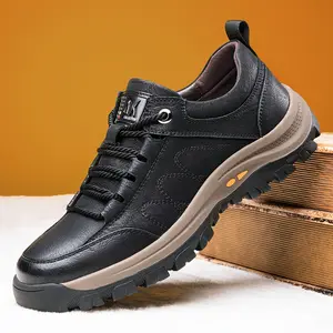Comfortable Plus Size Retro Ankle Boots - Durable, Anti-Slip, Black with Brown Sole, Lace-Up Closure for Hiking, Casual Outdoor Wear Spring/Summer/Autumn Women's Neutral Running Shoe warm plush lining Unisex Water Shoes Breathable Mesh safety shoe Men's