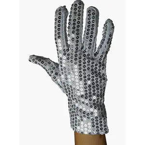 Pop Star Silver Sequin Glove - Costume Accessories - One Size - Left or Right