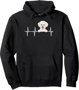 Funny Dog Heartbeat For Bichons Frise Lovers Pullover Hoodie