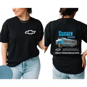 Camaro Muscle Car T-Shirt, Classic American Performance Back Print Tee, Vintage Car Graphic Shirt for Auto Enthusiasts, Streetwear Gift for Muscle Car Lovers