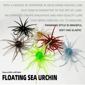 Luya Floating Sea Urchin Soft Bait Kit – Lead Head, Crank Hook, Down Shot Rig Fishing Lure Set for Perch, Black Pit & Wild Fishing