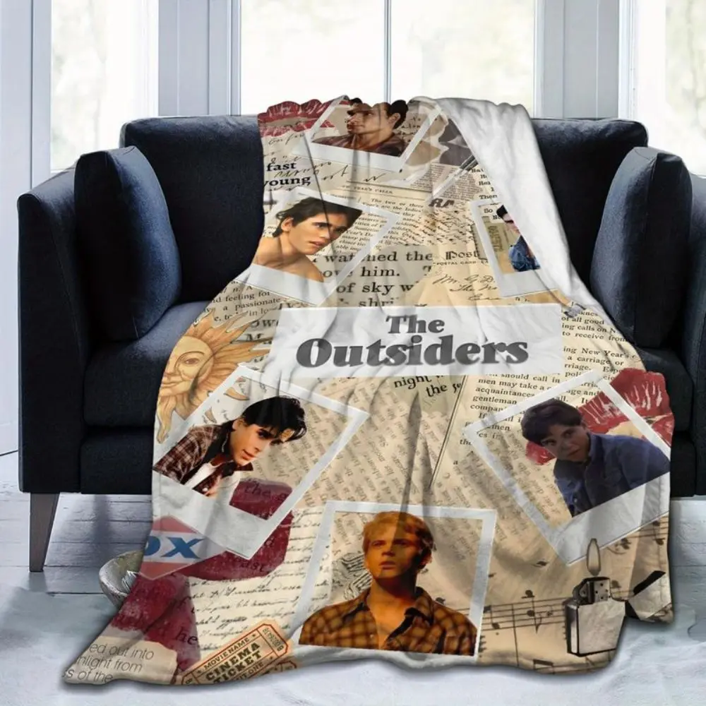 1pc Extra soft flannel blanket with an outsider-themed patchwork print design, versatile enough for beds, sofas, and offices-all-season comfort summerwins