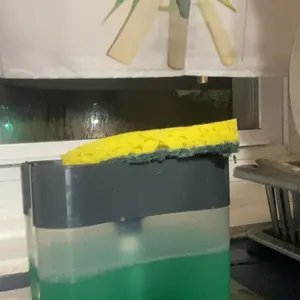 Automatic Kitchen Soap Dispenser, 1 Count Soap Dispenser with Sponge Holder, Soap Dispenser Box, Soap Container for Bathroom Kitchen Dining Room Dormitory