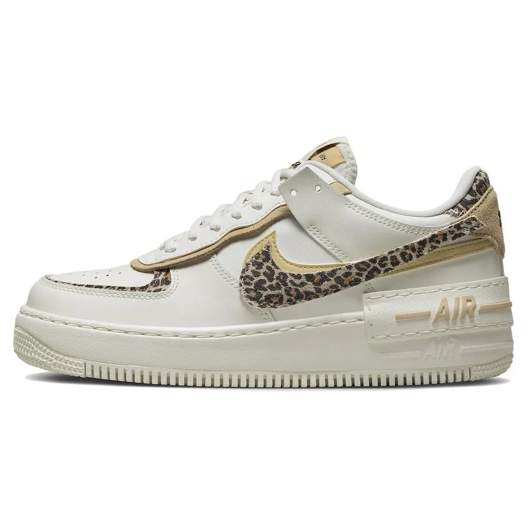 Nike Air Force 1 Low Shadow Leopard Trendy Skate Shoes White Women's CI0919-120