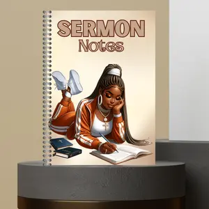 16. Sermon Notes with Main Points, Key Verse Hard Cover Notebook