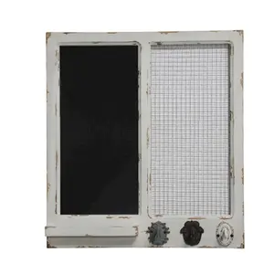 ANTIQUE WHITE CHALKBOARD W/ WIRE