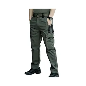 Renforced 2pcs Men'S Stretch Tactical Pants, Adjustable Waist, High quality Multi-Pockets, Ripstop Work Trousers, Lightweight Hiking Cargo Pants, Outdoor Apparel, Suitable for Outdoor Sports, Training, Camping And Construction