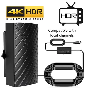 Indoor HD Digital TV Antenna, Built in Signal Amplifier, Stable Long Range Reception, Universal for Old TVs and HD TV All Models
