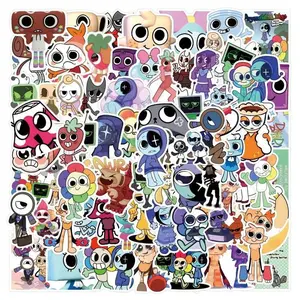 100Pcs Dandy’s World Cartoon Doodle Stickers, TikTok-Trending New Game Sticker Pack, Perfect for Car Trunk Decals & DIY Scrapbooking/Stamping Projects, Cartoon Doodles