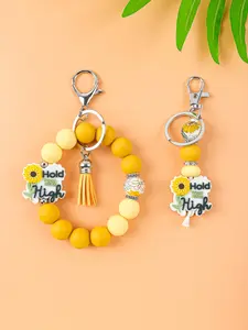 Elegant Sunflower Beaded Keychain, Wristlet Keychain Design for Women , Perfect Gift for Women Girls, Daily Wear Accessory, Ideal for Holidays Anniversaries